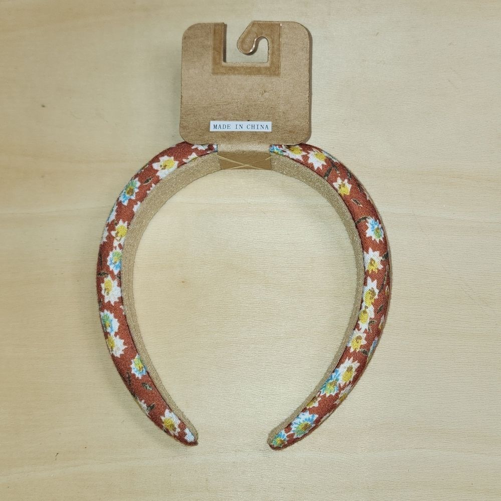 Berry Headband Floral Brown Print New with Tags - Picture 2 of 2